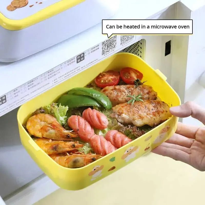 1pc Double Layered Colorful Fruit Lunch Box Large Capacity Portable Bento Box For Child Teenagers And Workers At School Canteen - Thrifty Delights
