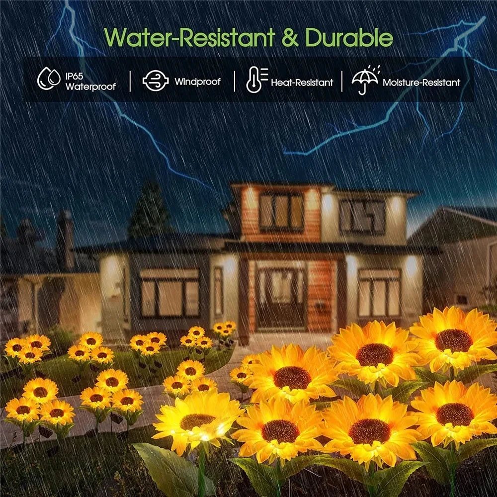 Solar Lights Outdoor Garden Decor Sunflower Ligts Waterproof Solar Outdoor Lamp Decorative Lights for Path Garden Patio Backyard - Thrifty Delights