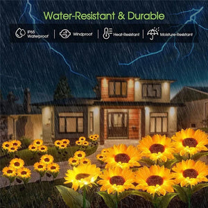 Solar Lights Outdoor Garden Decor Sunflower Ligts Waterproof Solar Outdoor Lamp Decorative Lights for Path Garden Patio Backyard - Thrifty Delights