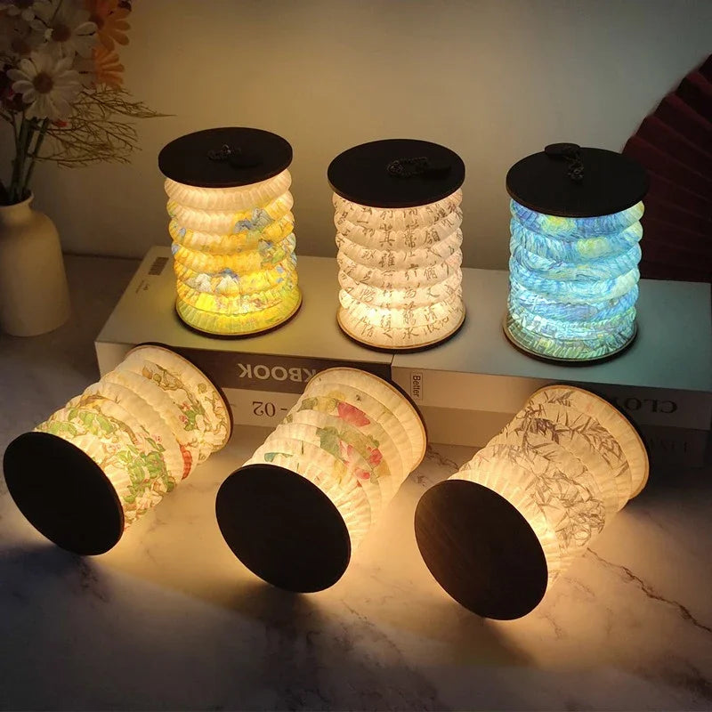 Foldable LED Table Lamp – Touch Dimmable, USB Rechargeable Portable Lantern for Bedroom, Tent, and Bedside Reading