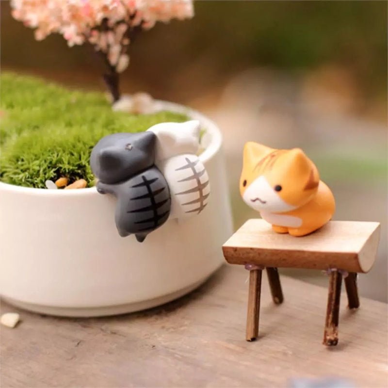 6Pcs/Set Cartoon Lucky Cat Home Garden Bonsai Decorations Miniatures Gift Lovely Micro Landscape Kitten Miniature Craft - Thrifty Delights