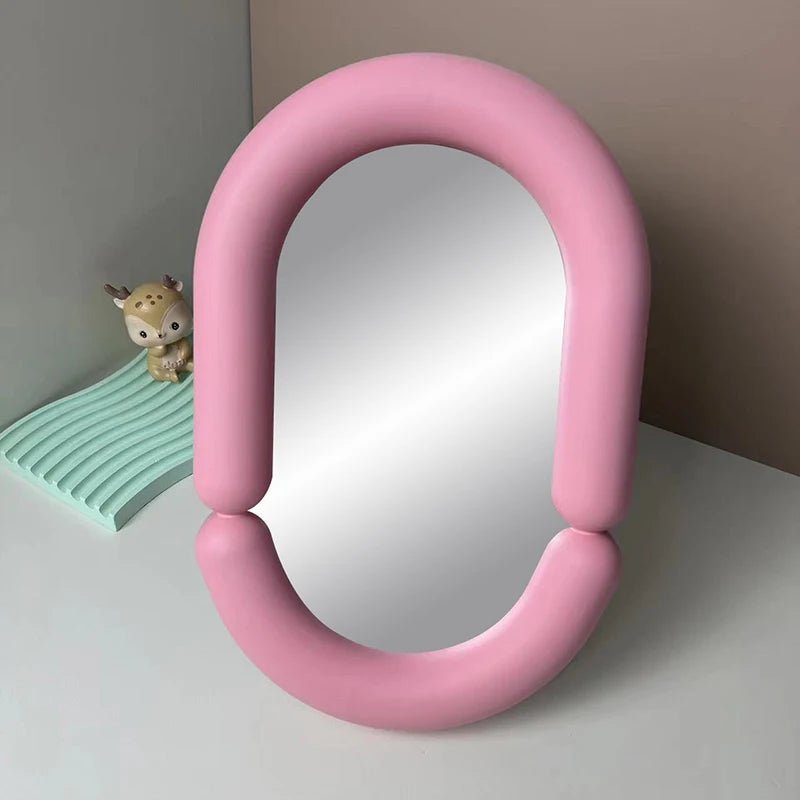 Full Body Mirror Irregular Oval Tabletop Interior Mirrors Decorative Standing Mirror Room Decor Female - Thrifty Delights