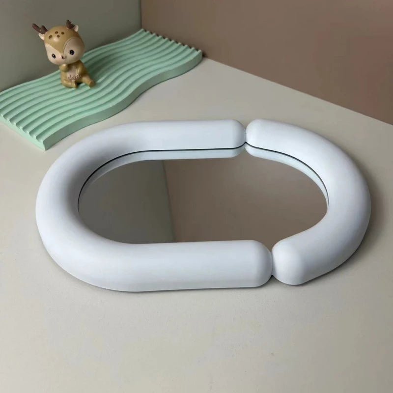 Full Body Mirror Irregular Oval Tabletop Interior Mirrors Decorative Standing Mirror Room Decor Female - Thrifty Delights