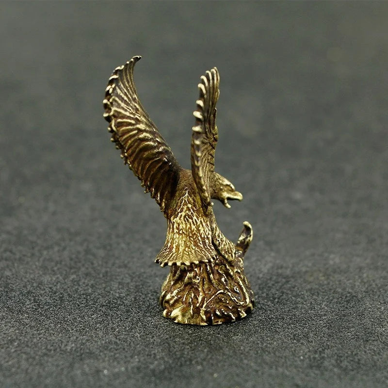 Antique Brass Eagle Sculpture Mini Resin Desk Ornament Home Décor