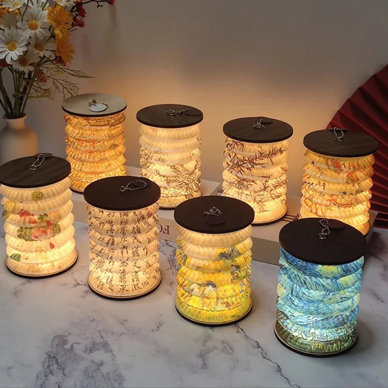 Foldable LED Table Lamp – Touch Dimmable, USB Rechargeable Portable Lantern for Bedroom, Tent, and Bedside Reading