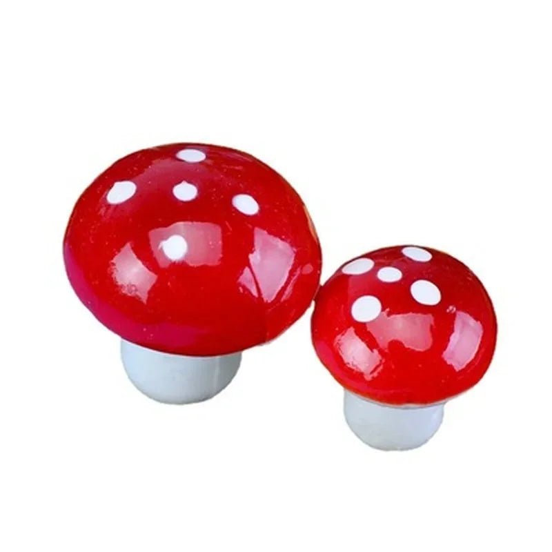 10Pcs/Set Artificial Mini Mushroom Miniatures Fairy Garden Moss Terrarium Resin Crafts Decorations Stakes Craft 2cm 3cm - Thrifty Delights