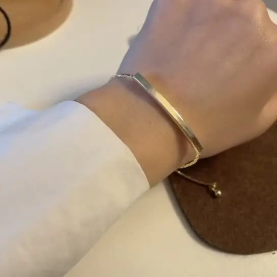 4pc Punk Cuban Curb Chain Bracelets Set for Women, Gold Color Jewelry