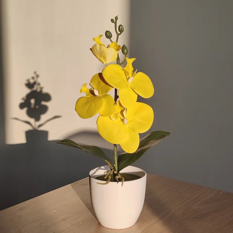 Bonsai Simulated Butterfly Orchid Artificial Potted Plant Desk Dining Table Home Office Vase Wedding Home Room Decoration Gift - Thrifty Delights