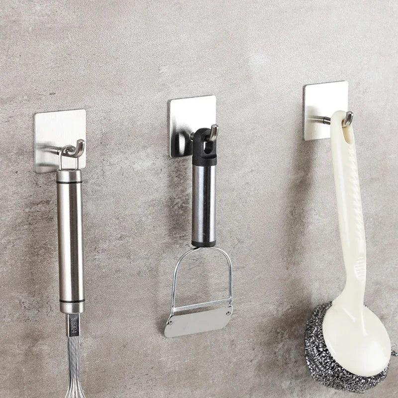 Kitchen Organizer Sponge Holder Soap Drying Rack Self Adhesive Sink Drain Racks Stainless Steel Sink Wall Storage Racks Hooks - Thrifty Delights