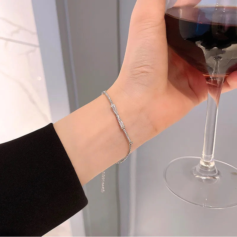 4pc Punk Cuban Curb Chain Bracelets Set for Women, Gold Color Jewelry