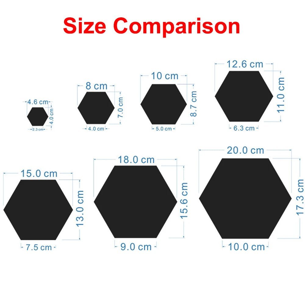 Hexagon 3D Mirror Wall Sticker Multiple Sizes DIY TV Background Living Room Stickers Wall Decor Bedroom Bathroom Home Decoration - Thrifty Delights