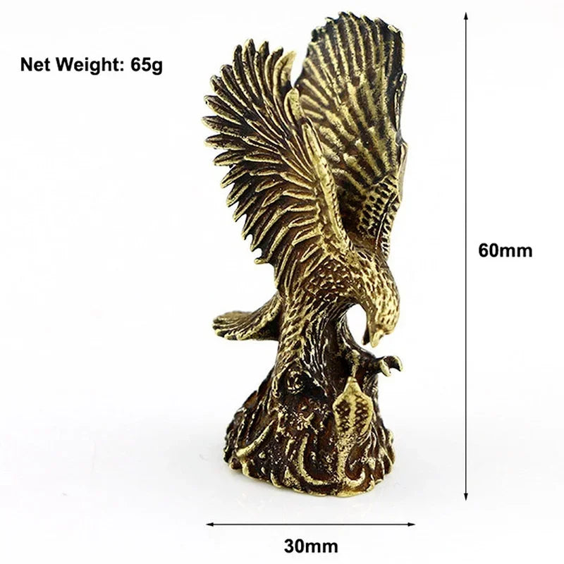Antique Brass Eagle Sculpture Mini Resin Desk Ornament Home Décor