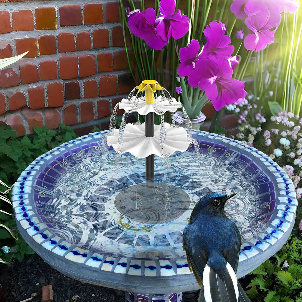 3 Tiered Water Fountain with Solar Panel Solar Bird Bath Fountain Decorative Fountain Multifunction for Courtyard Patio Balcony