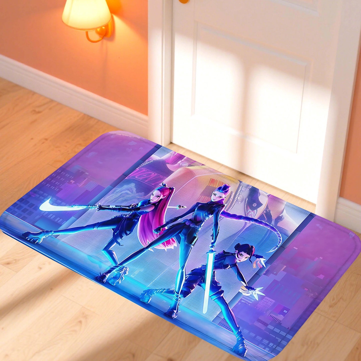 Huntrix K-Pop Demon Hunters Door Mat – Stylish Non-Slip Rug for Bedroom & Living Room