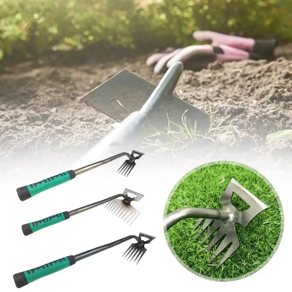 2 In 1 Garden Rake Manual Weed Grass Rooting Tool Puller Shovel 5/6/11 Tooth Weeding Removal Hand Gardening Loose Soil Tool - Thrifty Delights