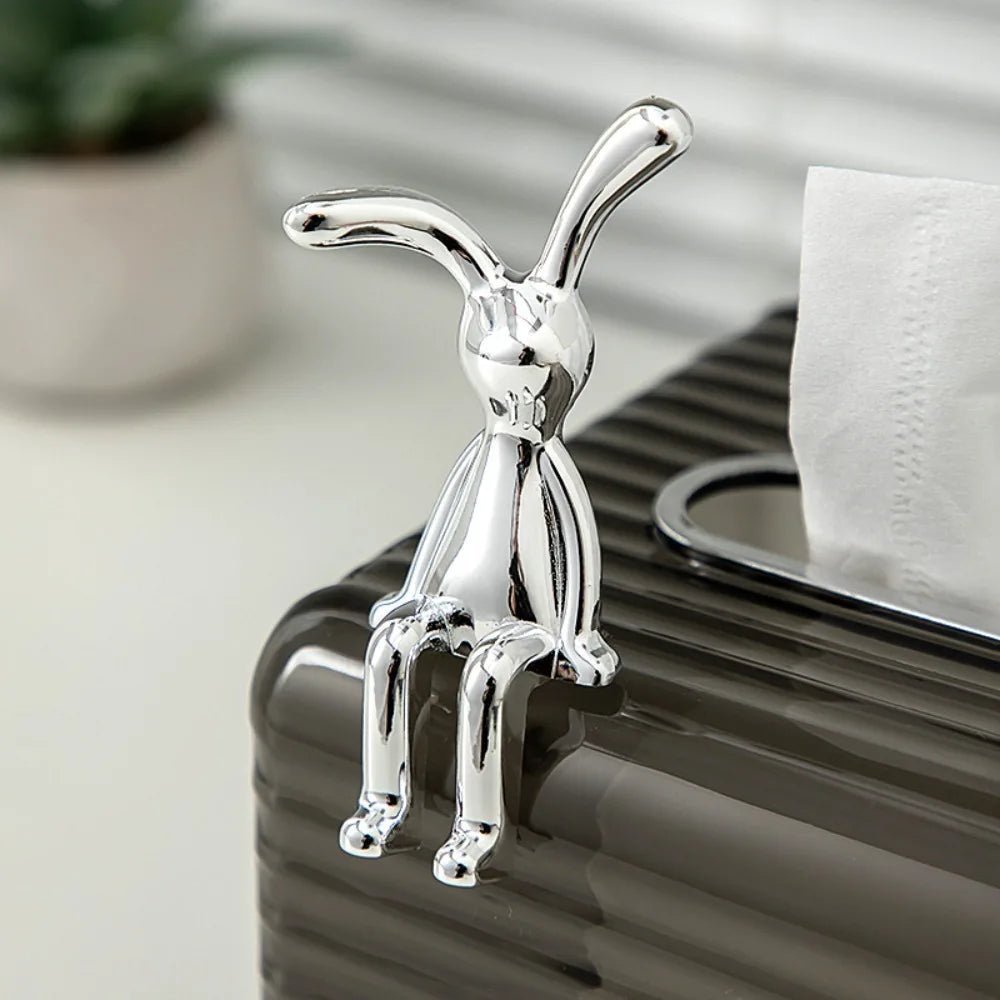 1pc Long Eared Rabbit Center Console Decor Pastable Plating Rabbit 3D DIY Home Furnishings Ornament - Thrifty Delights