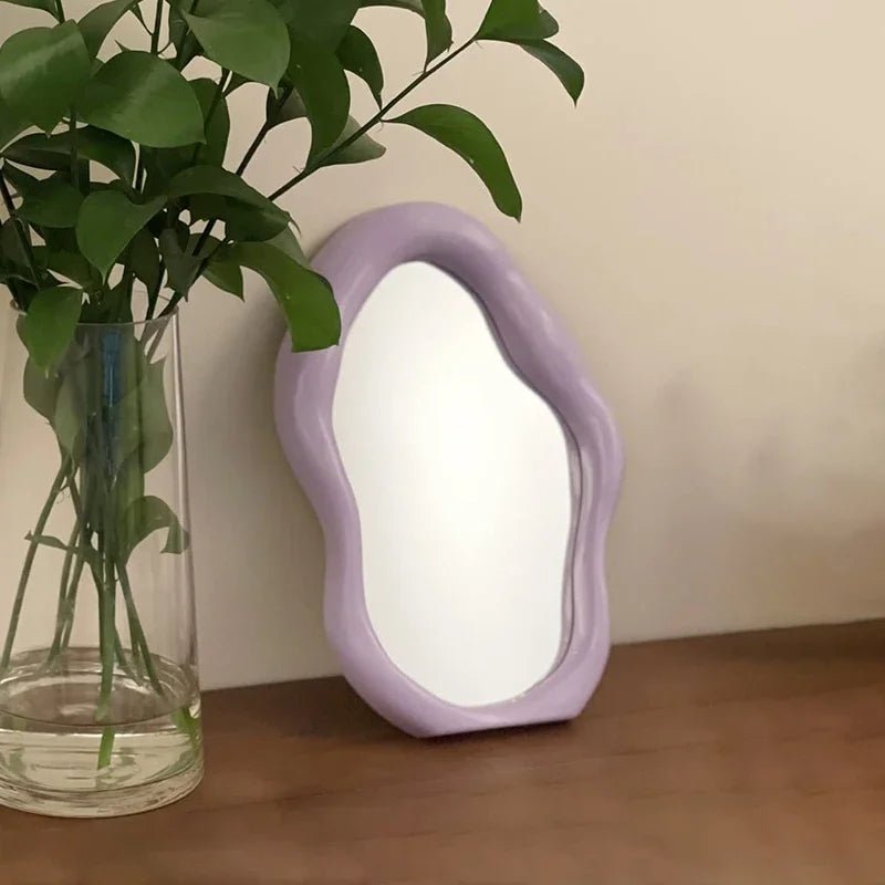Full Body Mirror Irregular Oval Tabletop Interior Mirrors Decorative Standing Mirror Room Decor Female - Thrifty Delights