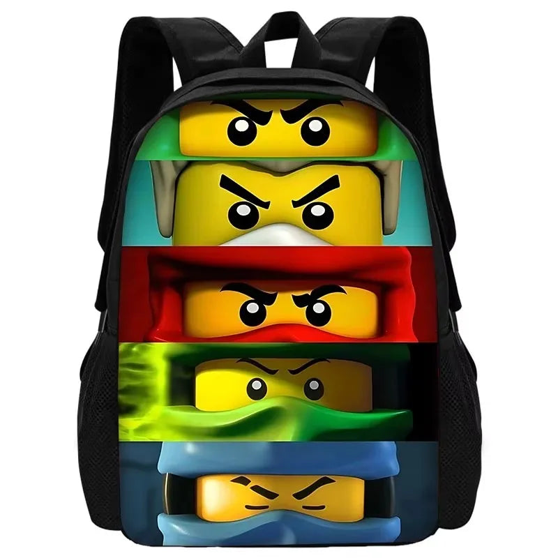 Cartoon Game Child School Backpack with Lunch Bags ,Pencil Bags ,School N-ninjagos Bags for Boys Girls Best Gift