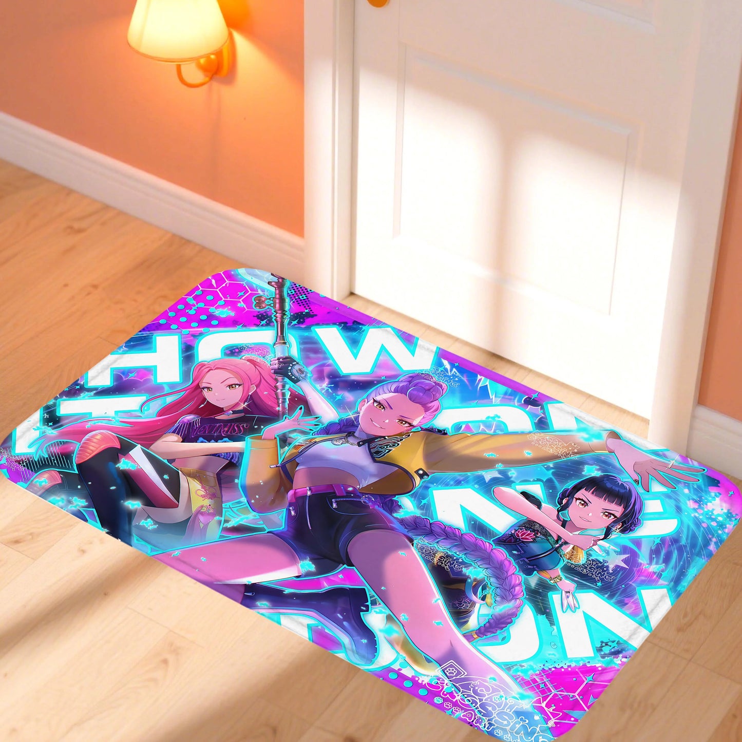 Huntrix K-Pop Demon Hunters Door Mat – Stylish Non-Slip Rug for Bedroom & Living Room