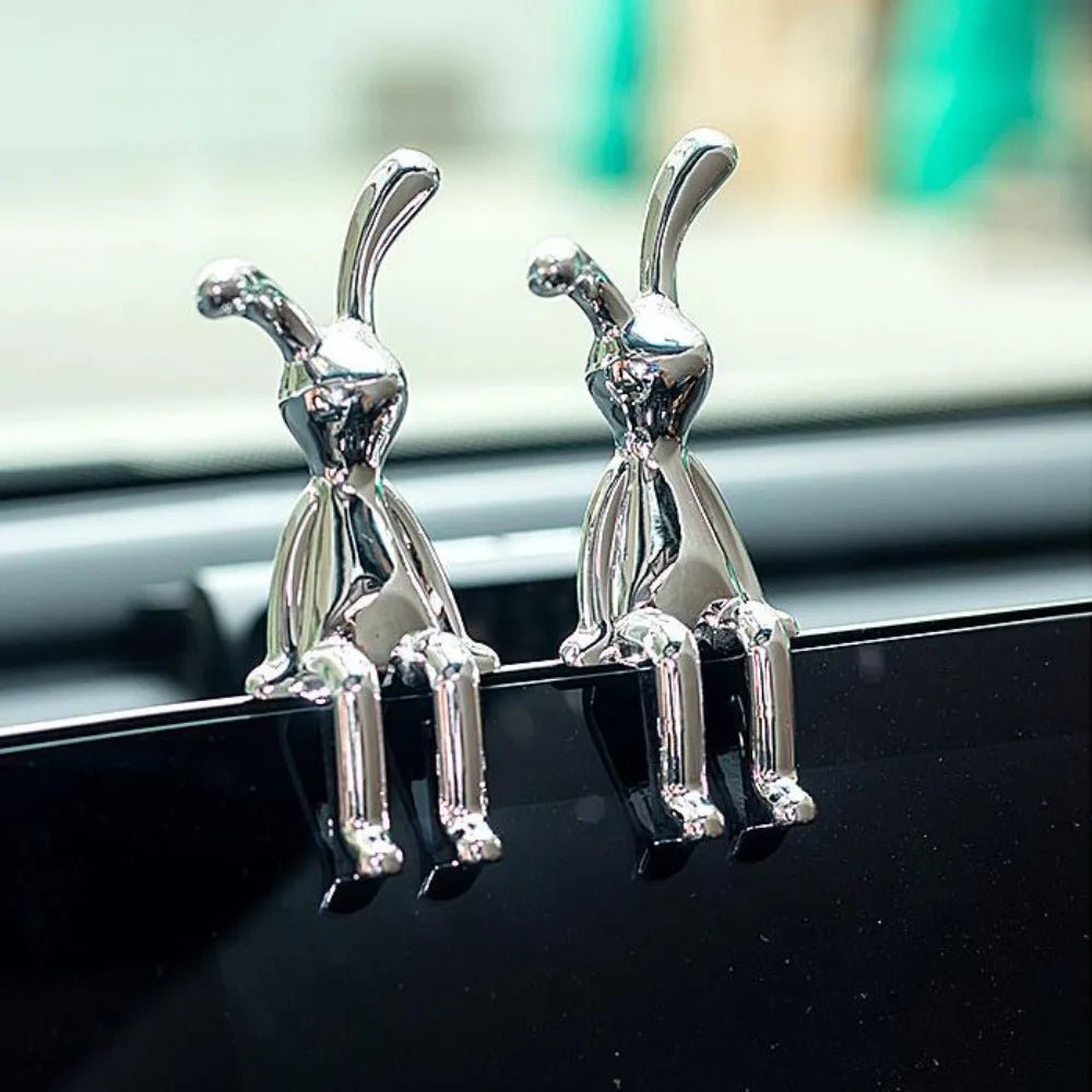 1pc Long Eared Rabbit Center Console Decor Pastable Plating Rabbit 3D DIY Home Furnishings Ornament - Thrifty Delights