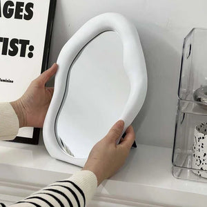 Full Body Mirror Irregular Oval Tabletop Interior Mirrors Decorative Standing Mirror Room Decor Female - Thrifty Delights