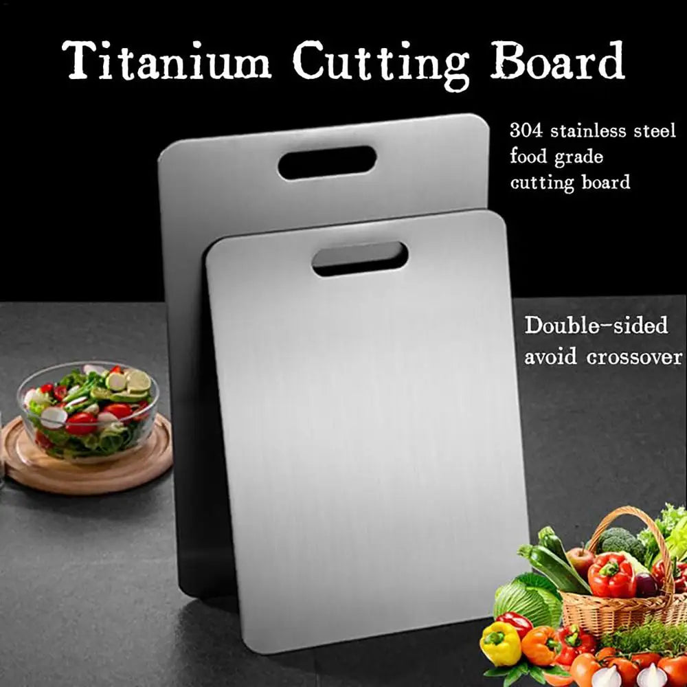 Durable Stainless Steel Cutting Board, Double Sided Chopping Block