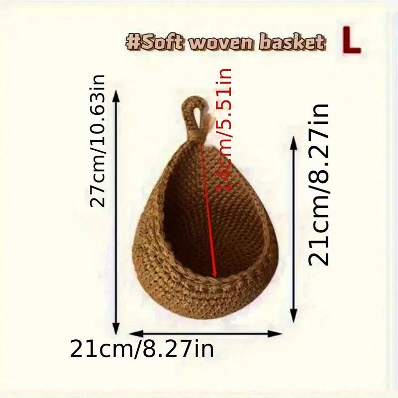 1PC Hand - woven Basket Wall Kitchen Hanging Net Pocket Cotton Rope Water Drop Fruit Vegetable Storage Basket Home Organizer Tools - Thrifty Delights