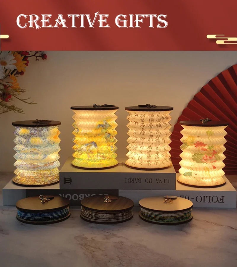 Foldable LED Table Lamp – Touch Dimmable, USB Rechargeable Portable Lantern for Bedroom, Tent, and Bedside Reading