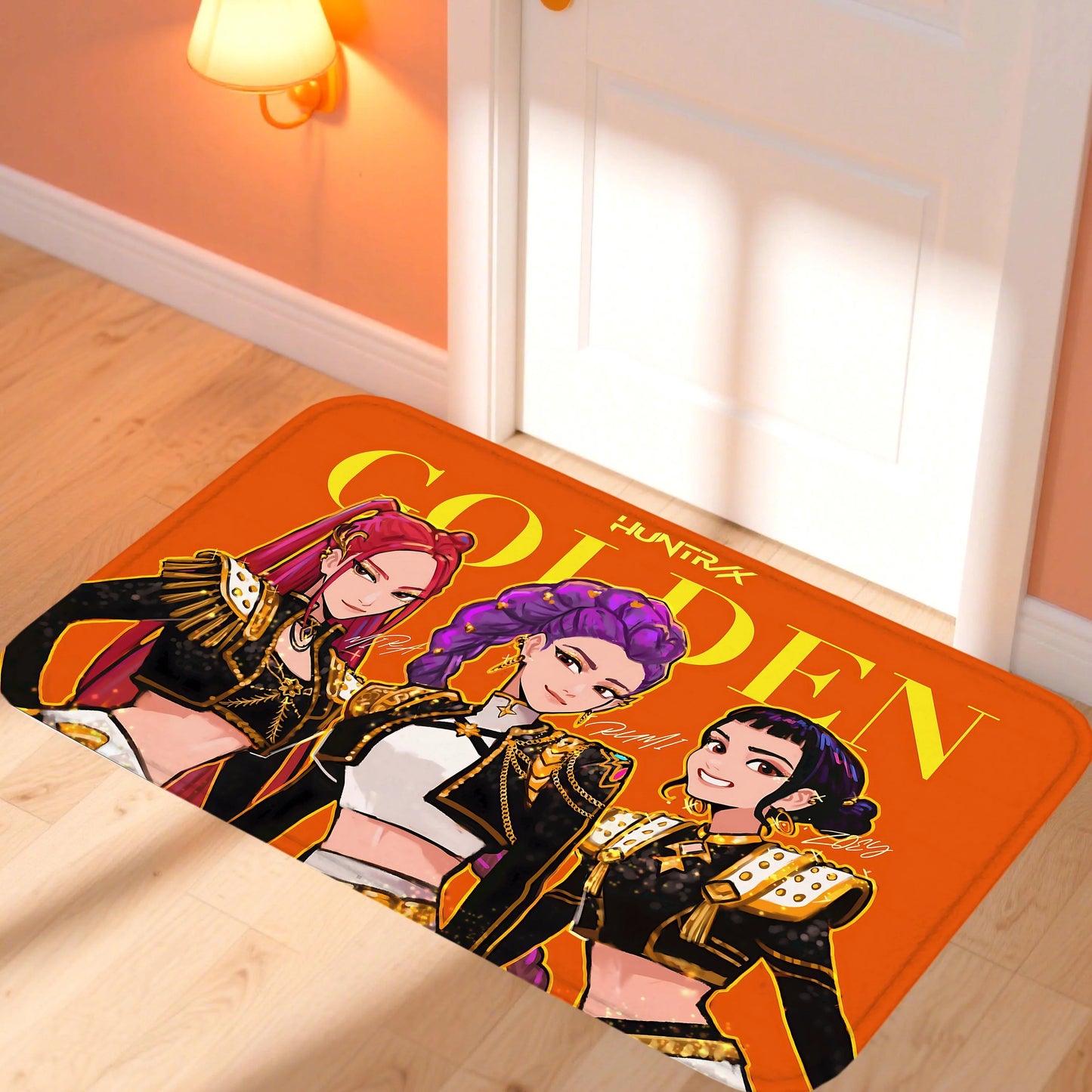 Huntrix K-Pop Demon Hunters Door Mat – Stylish Non-Slip Rug for Bedroom & Living Room