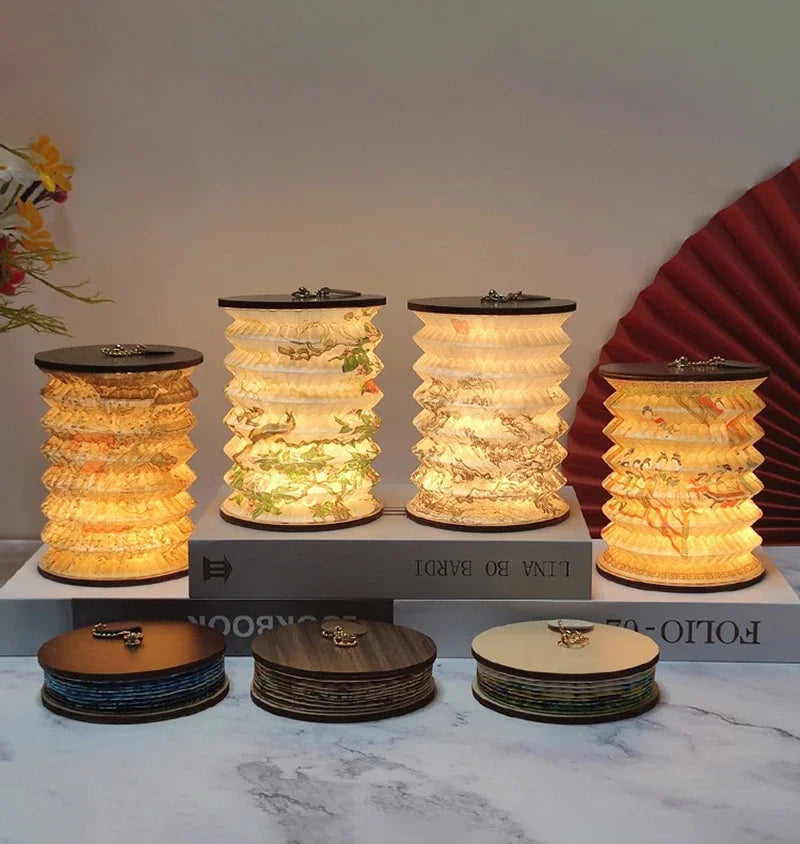 Foldable LED Table Lamp – Touch Dimmable, USB Rechargeable Portable Lantern for Bedroom, Tent, and Bedside Reading