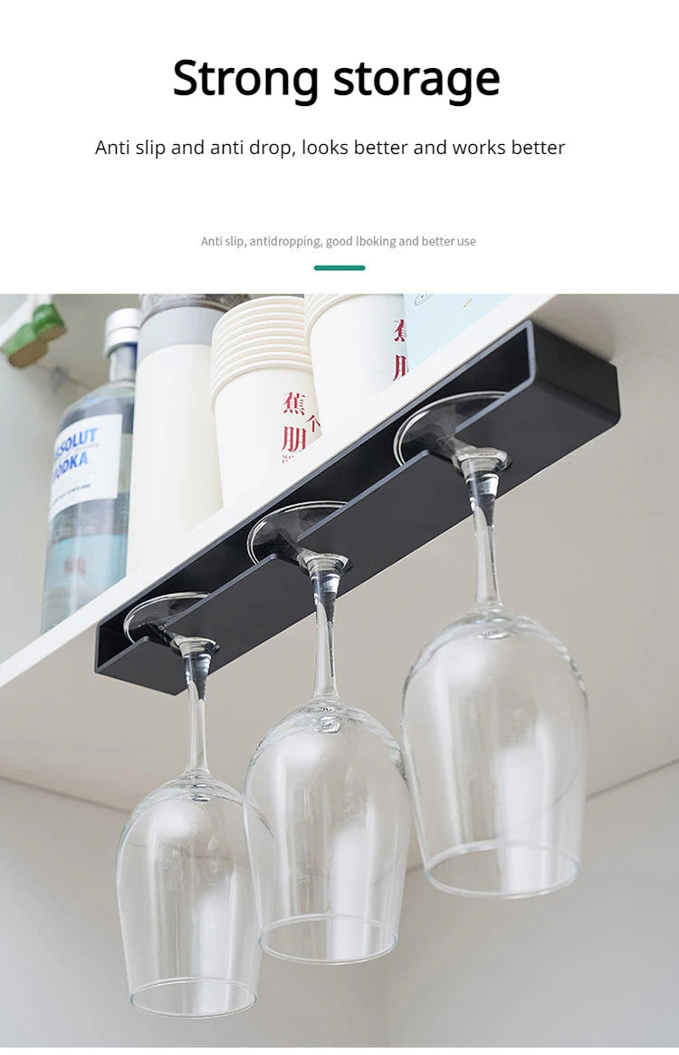 Living room kitchen punch-free goblet wine glass hanging rack upside down drain household red wine glass hanging rack