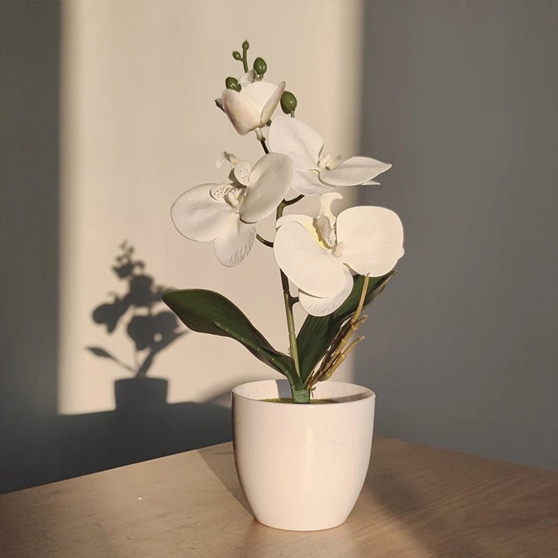 Bonsai Simulated Butterfly Orchid Artificial Potted Plant Desk Dining Table Home Office Vase Wedding Home Room Decoration Gift - Thrifty Delights