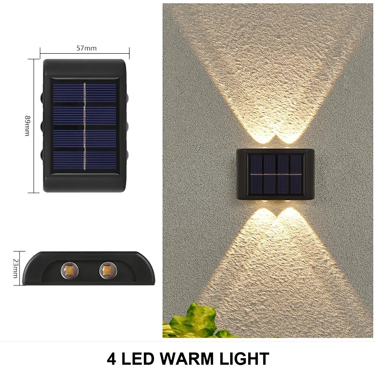 Solar Wall Lamp Outdoor Waterproof Solar Powered Light UP and Down Illuminate Home Garden Yard Decoration Outside Sunlights - Thrifty Delights