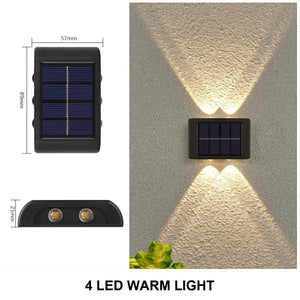 Solar Wall Lamp Outdoor Waterproof Solar Powered Light UP and Down Illuminate Home Garden Yard Decoration Outside Sunlights - Thrifty Delights