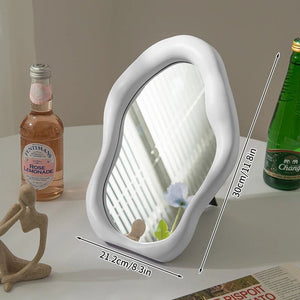 Full Body Mirror Irregular Oval Tabletop Interior Mirrors Decorative Standing Mirror Room Decor Female - Thrifty Delights