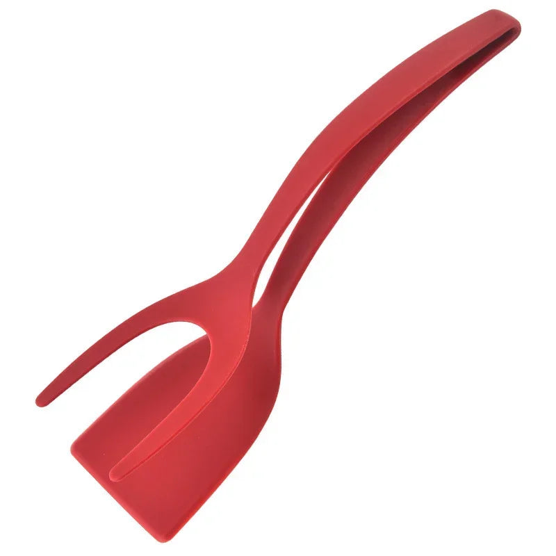 2-in-1 Silicone Spatula and Tongs: Non-Stick Egg Flipper & Cooking Tool
