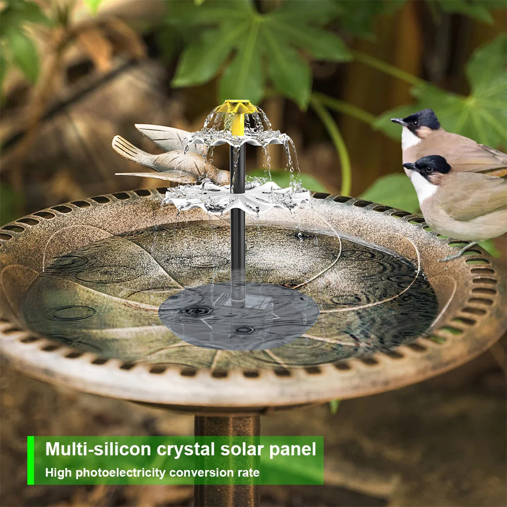 3 Tiered Water Fountain with Solar Panel Solar Bird Bath Fountain Decorative Fountain Multifunction for Courtyard Patio Balcony