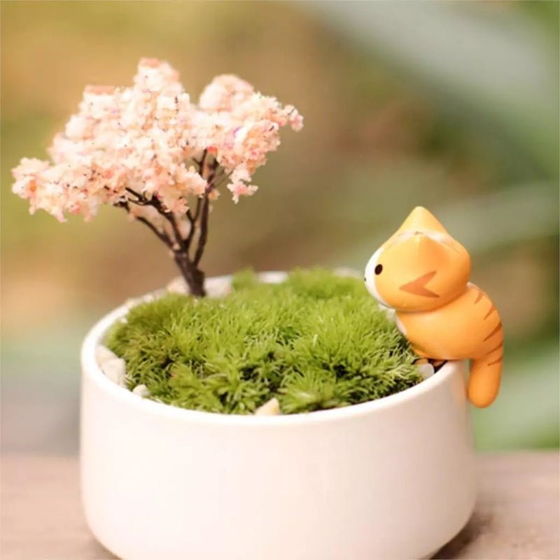 6Pcs/Set Cartoon Lucky Cat Home Garden Bonsai Decorations Miniatures Gift Lovely Micro Landscape Kitten Miniature Craft - Thrifty Delights