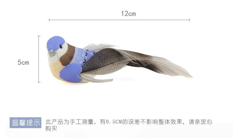 6pcs Cute Artificial Birds Fake Foam Animal Simulation Feather Birds Models Tit DIY Craft Home Garden Ornament Decoration - Thrifty Delights