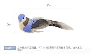 6pcs Cute Artificial Birds Fake Foam Animal Simulation Feather Birds Models Tit DIY Craft Home Garden Ornament Decoration - Thrifty Delights