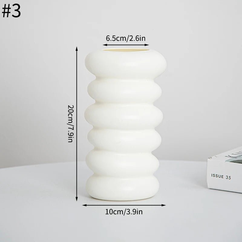 1PC Plastic Spiral White Vase Hydroponic Pot Vase Decoration Home Desk Decorative Vases for Flowers Decoration Maison Floreros - Thrifty Delights
