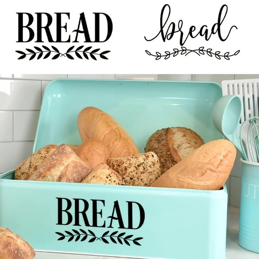 Bread Box Storage Label Vinyl Sticker Bread Box Sign Waterproof Removable Decals Kitchen Decor Farmhouse Style Pantry Decorative