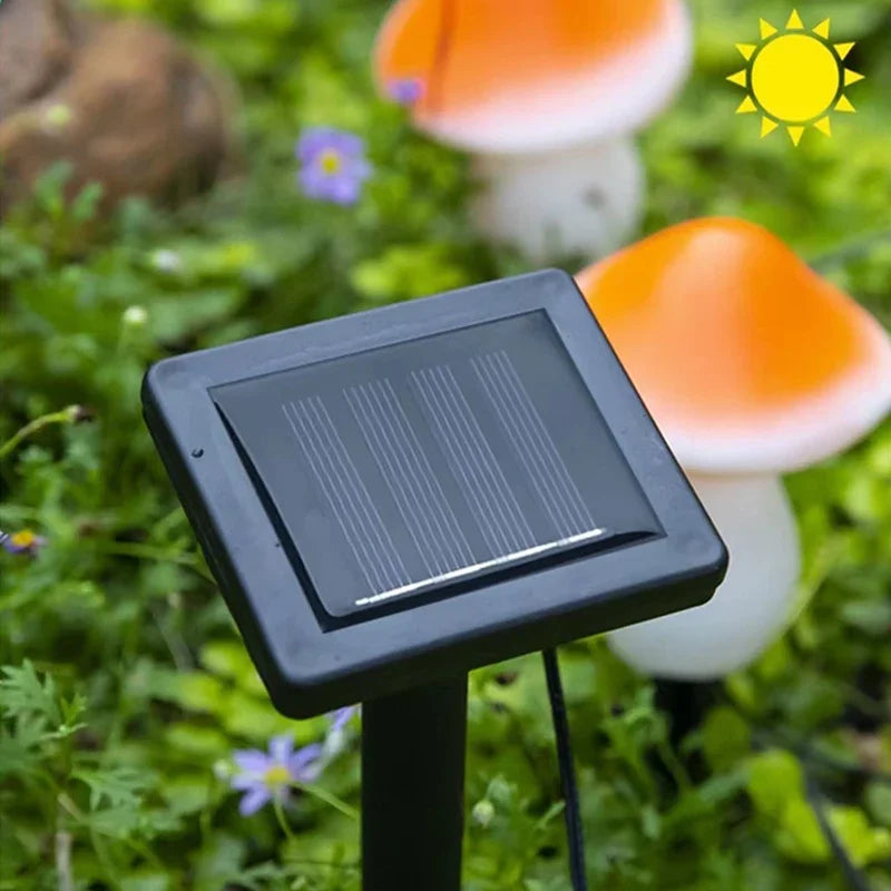 3PCS Solar Powered Mushroom Lights Outdoor Waterproof LED Garden Decor For Wedding Lawn Pathway Landscape Lighting Warm White