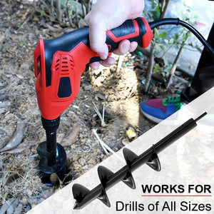 9 Size Garden Auger Drill Bit Tool Ground Drill Earth Drill Spiral Hole Digger Seed Gardening Fence Yard - Thrifty Delights