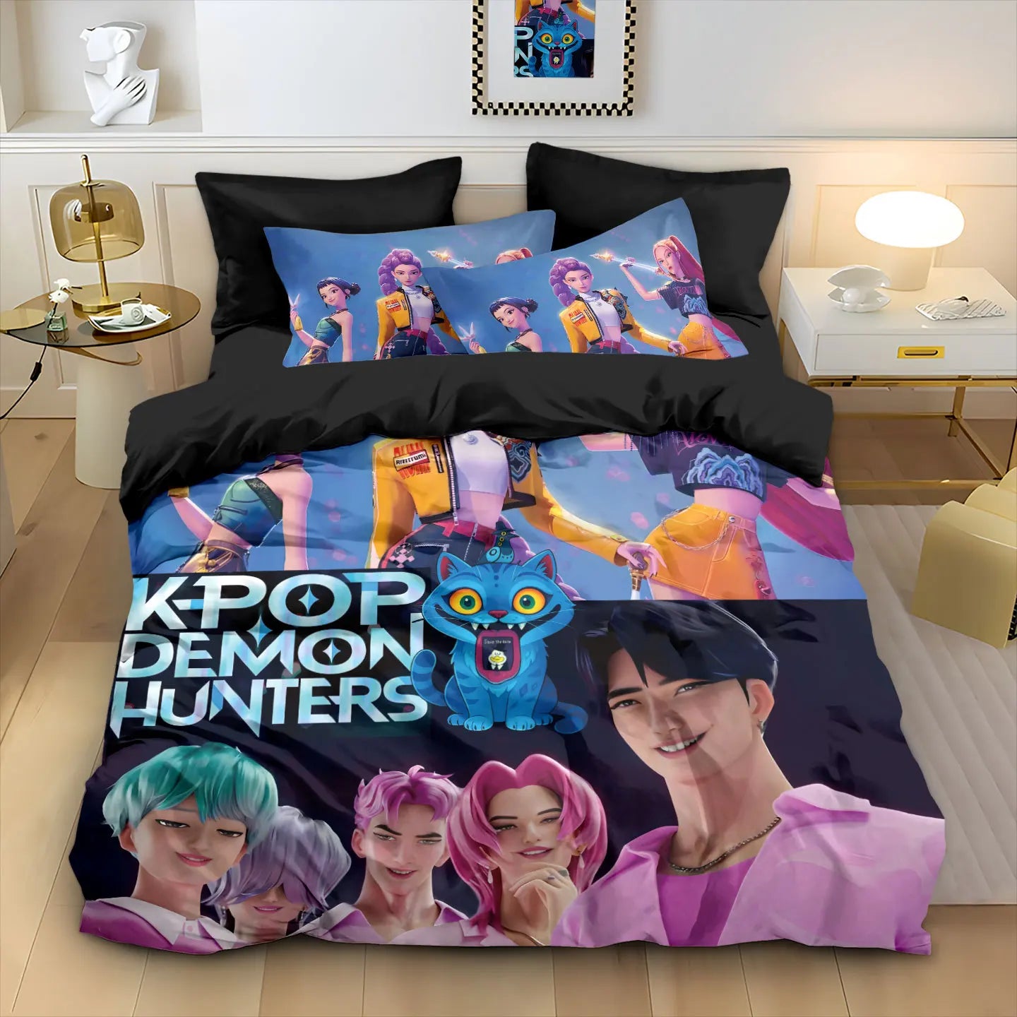 Anime Demon Hunters Zoey Mira Duvet Cover Set – Cute Gift for Girls & Fans