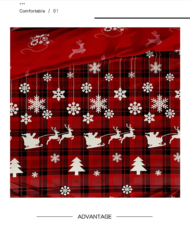 3-Piece Christmas-Themed Duvet Cover Se