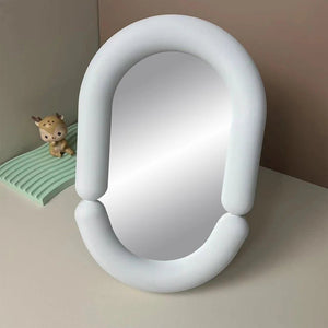 Full Body Mirror Irregular Oval Tabletop Interior Mirrors Decorative Standing Mirror Room Decor Female - Thrifty Delights