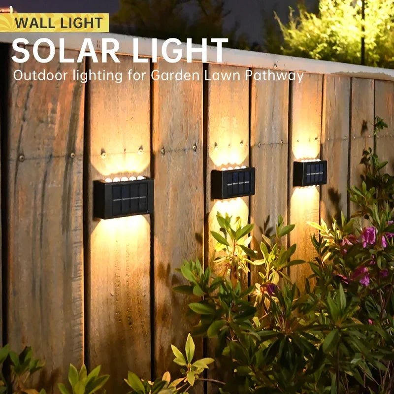 Solar Wall Lamp Outdoor Waterproof Solar Powered Light UP and Down Illuminate Home Garden Yard Decoration Outside Sunlights - Thrifty Delights