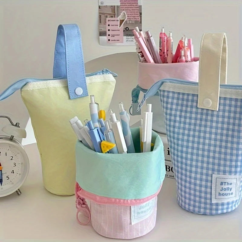 Jolly House Jumbo Pencil Case – High-Capacity Zipper Fabric Organizer for Pens & Supplies