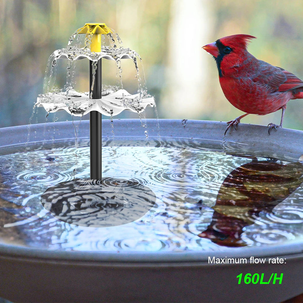 3 Tiered Water Fountain with Solar Panel Solar Bird Bath Fountain Decorative Fountain Multifunction for Courtyard Patio Balcony